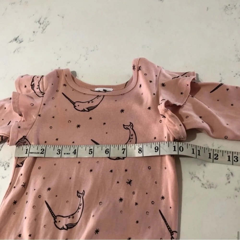 Kira bodysuit tutu’s long sleeve organic cotton pink with unicorn whale